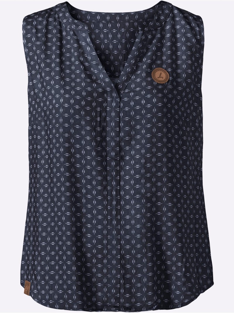 Débardeur Ourlet Légèrement Arrondi - Taille Standard - Witt Blanc Bleu marine Blanc - Kiabi