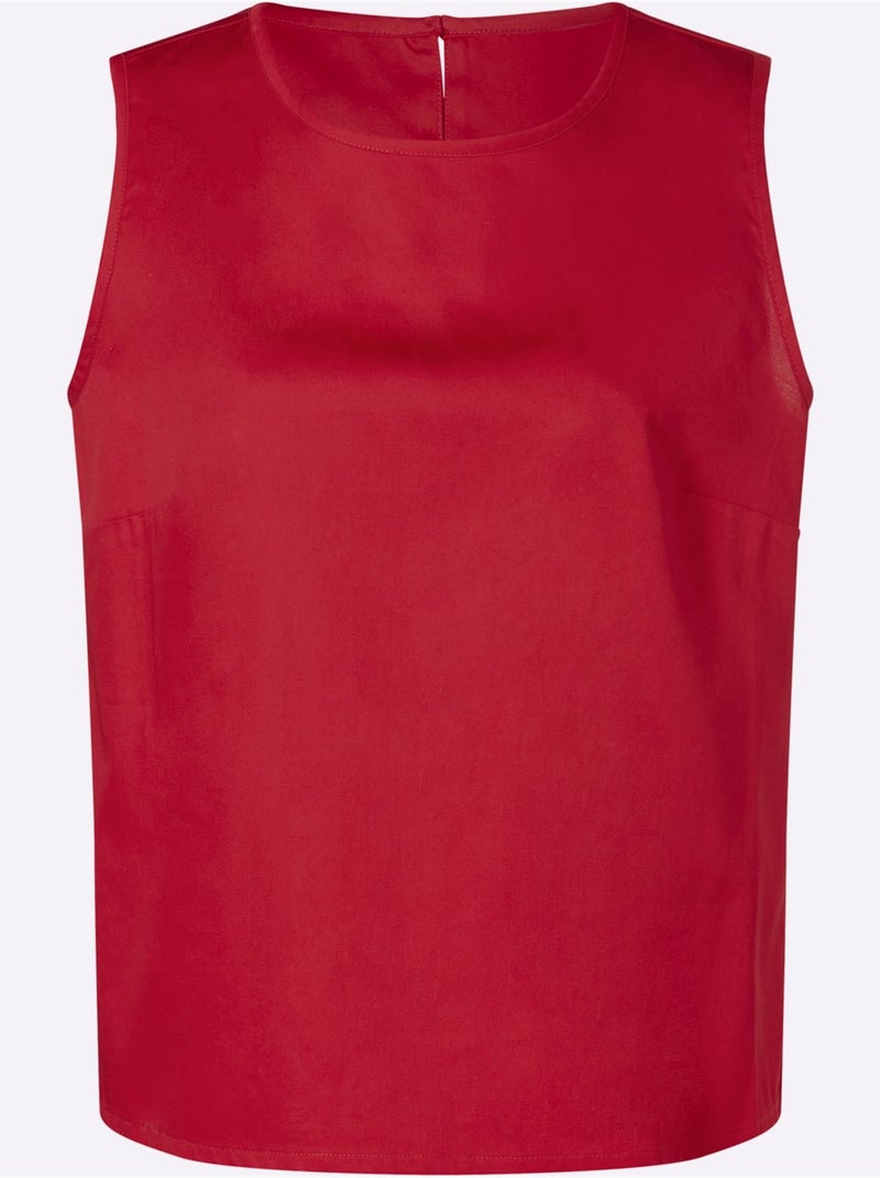 Débardeur Partie Plissée Au Dos, Largeur Affinante - Taille Standard - Helline Rouge - Kiabi