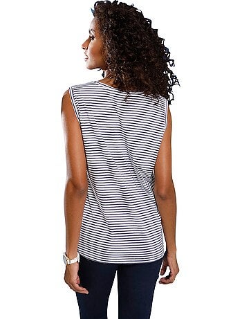 Débardeur Patte De Boutonnage Courte - Taille Standard - Moda Vilona