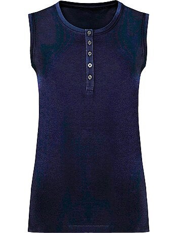 Débardeur Patte De Boutonnage Courte - Taille Standard - Moda Vilona