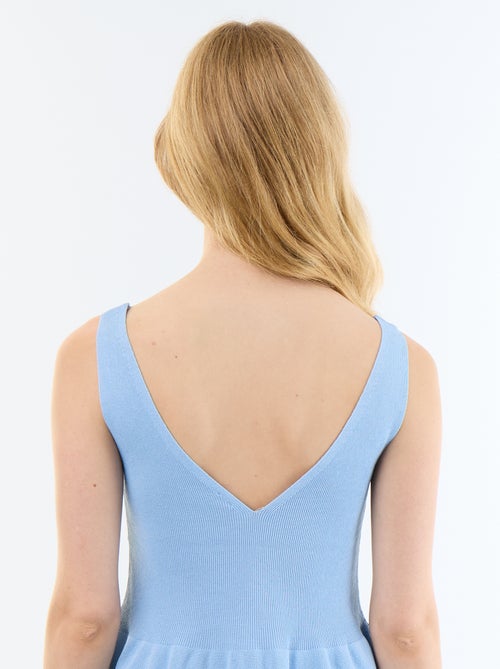 Débardeur peplum en maille côtelée - Kiabi