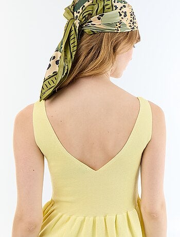 Débardeur peplum en maille côtelée