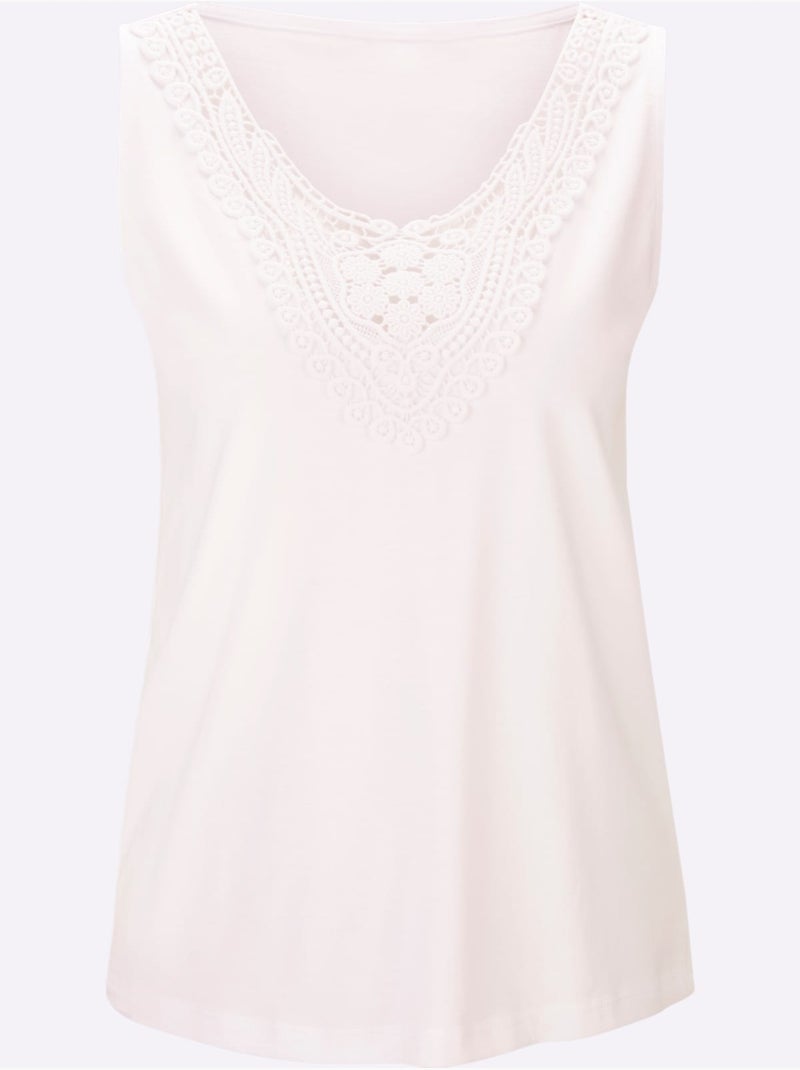Débardeur Pur Coton - Taille Standard - Helline Ecru - Kiabi