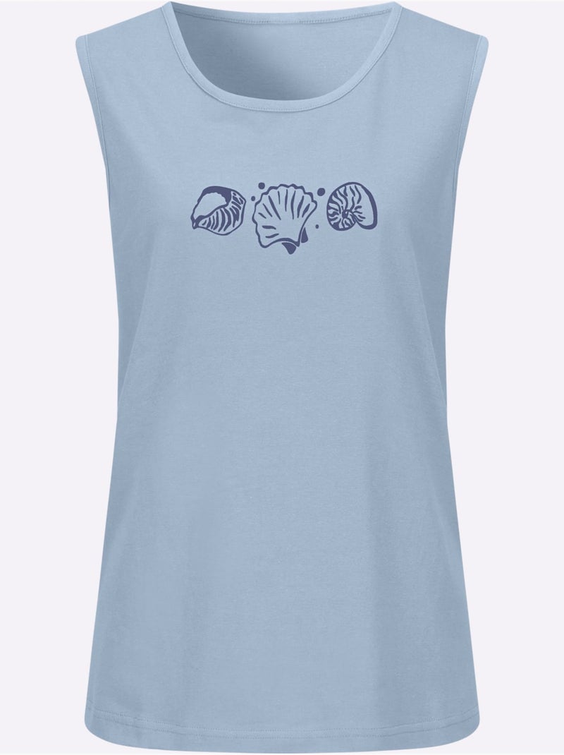 Débardeur Pur Coton - Taille Standard - Witt Bleu clair - Kiabi