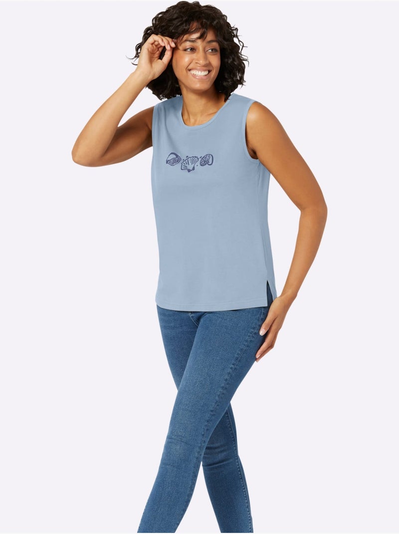 Débardeur Pur Coton - Taille Standard - Witt Bleu clair - Kiabi