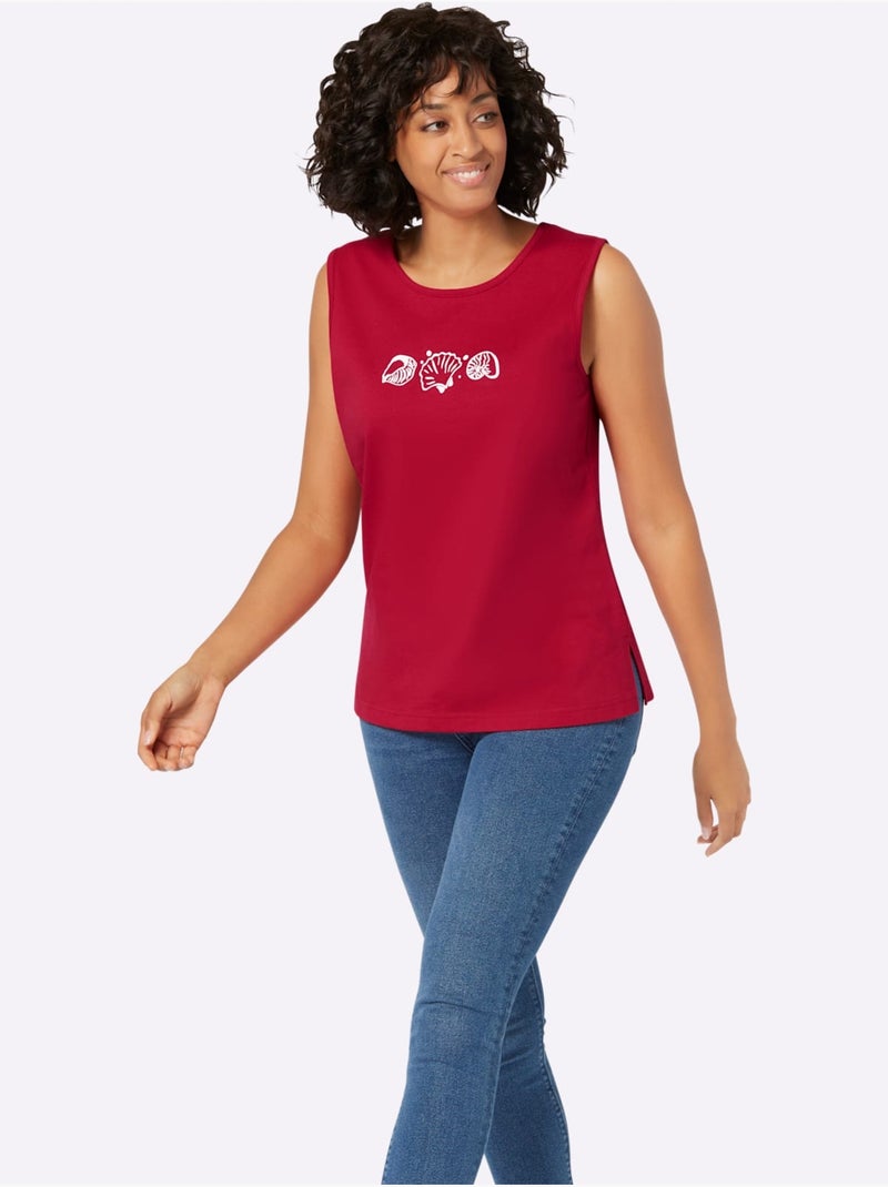 Débardeur Pur Coton - Taille Standard - Witt Rouge - Kiabi