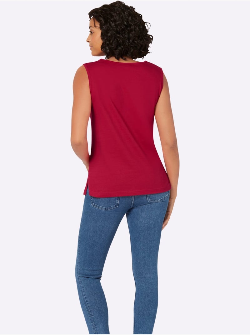 Débardeur Pur Coton - Taille Standard - Witt Rouge - Kiabi