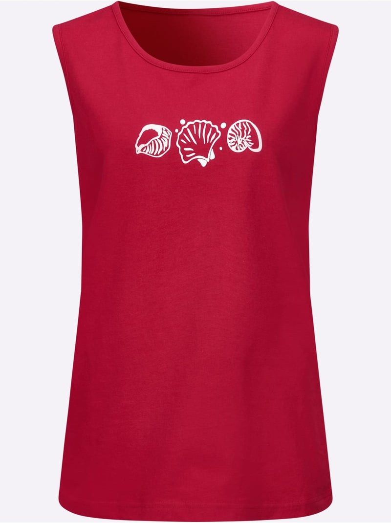 Débardeur Pur Coton - Taille Standard - Witt Rouge - Kiabi