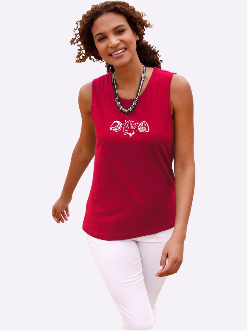Débardeur Pur Coton - Taille Standard - Witt Rouge - Kiabi