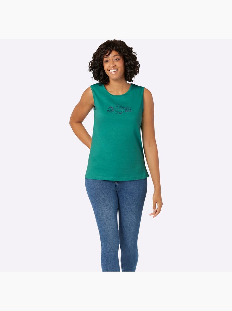 Débardeur Pur Coton - Taille Standard - Witt Vert - Kiabi