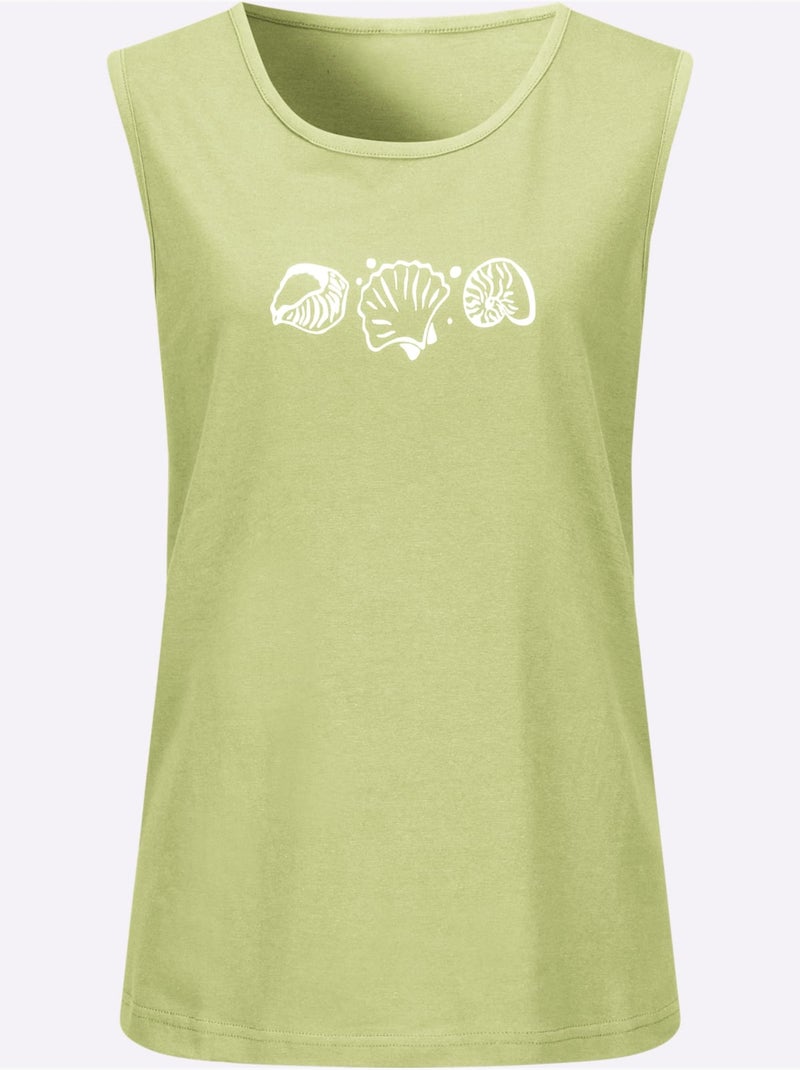 Débardeur Pur Coton - Taille Standard - Witt Vert pistache - Kiabi