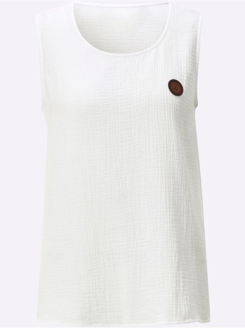 Débardeur pur coton à encolure ronde et sans manches en qualité structurée - Taille standard - Witt - Kiabi Débardeur pur coton à encolure ronde et sans manches en qualité structurée - Taille standard - Witt - Kiabi