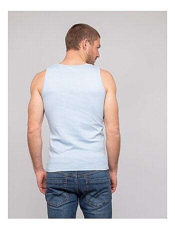 Soldes Débardeur homme, t-shirt marcel homme, coton, jersey - bleu