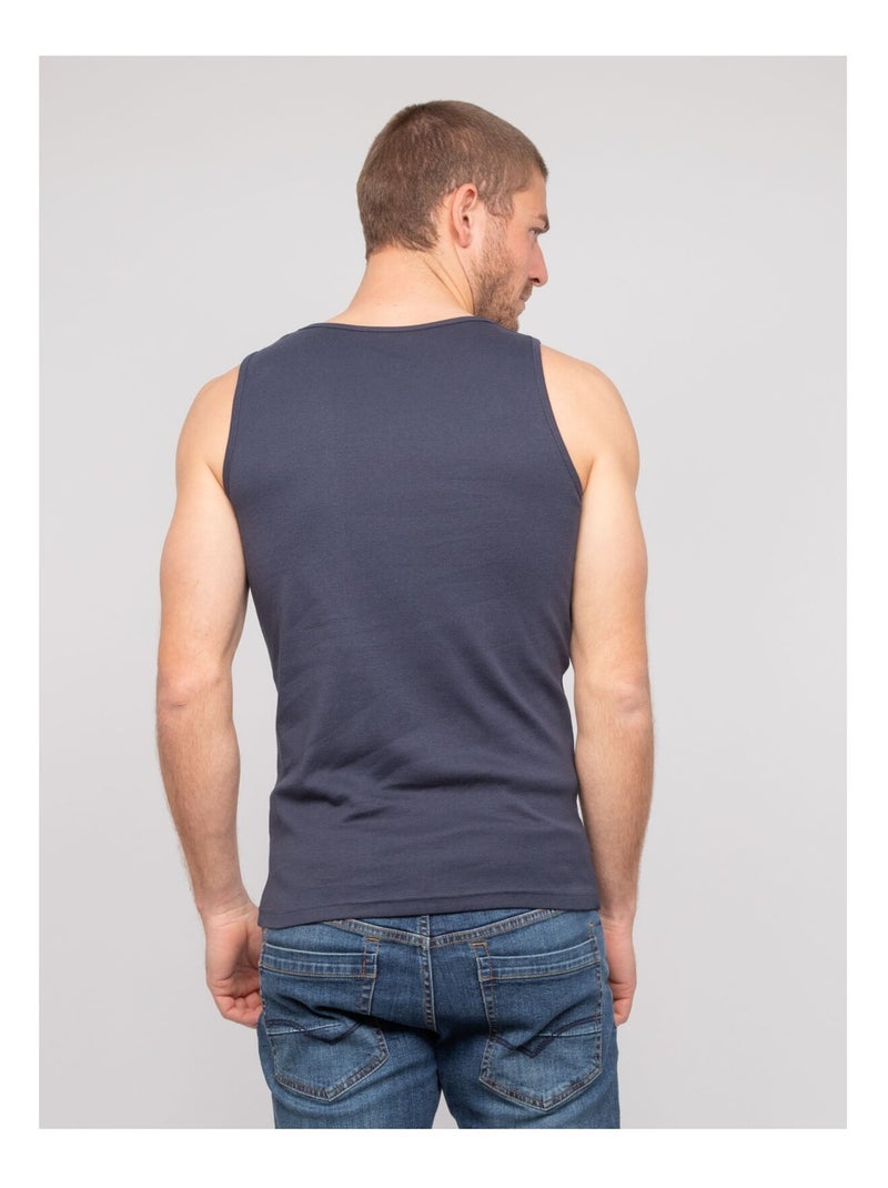 Débardeur pur coton organique WILL III Bleu marine - Kiabi