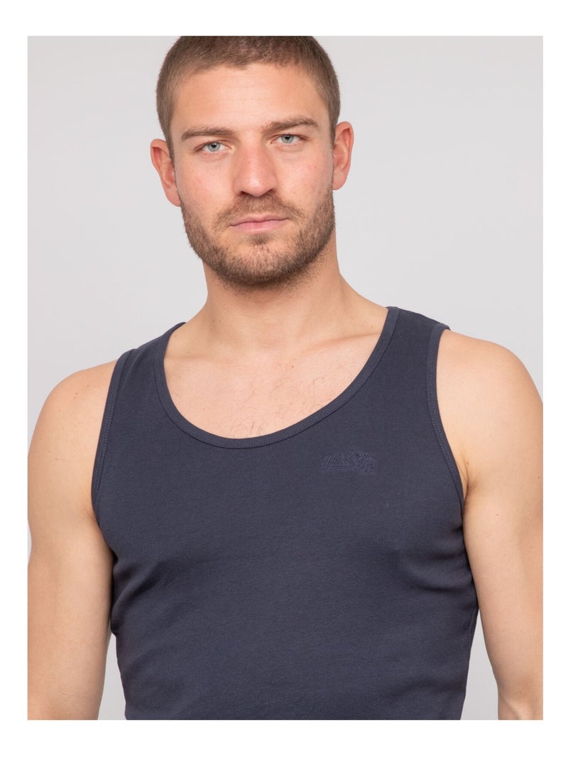 Débardeur pur coton organique WILL III Bleu marine - Kiabi