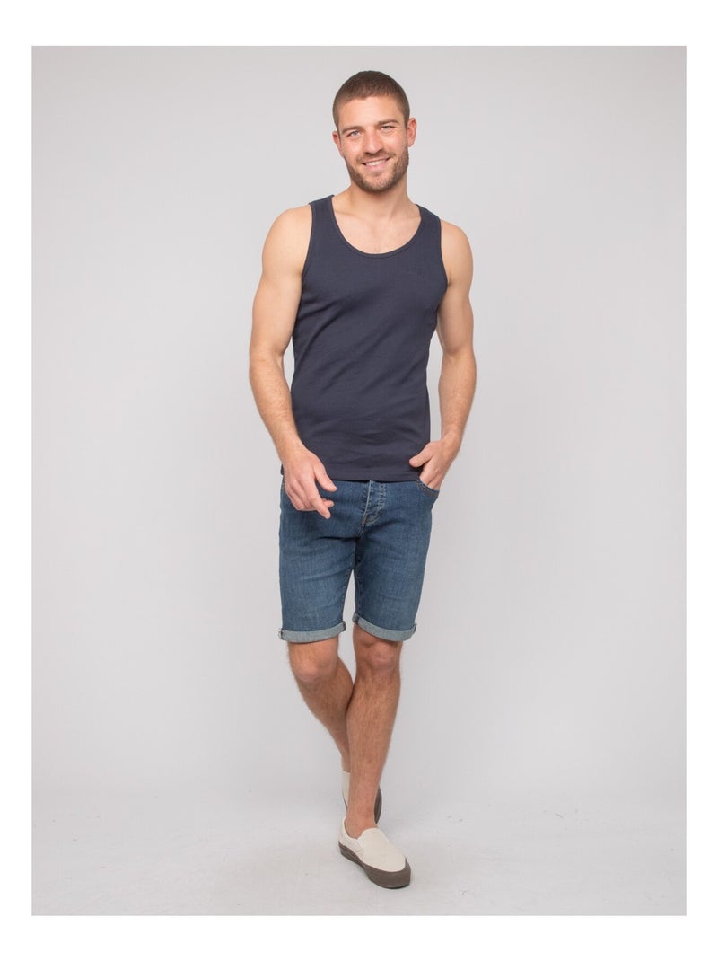 Débardeur pur coton organique WILL III Bleu marine - Kiabi