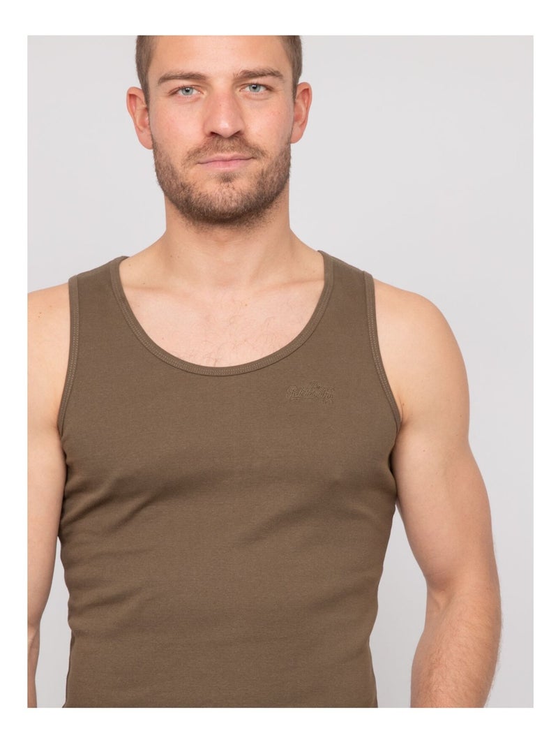 Débardeur pur coton organique WILL III Kaki - Kiabi