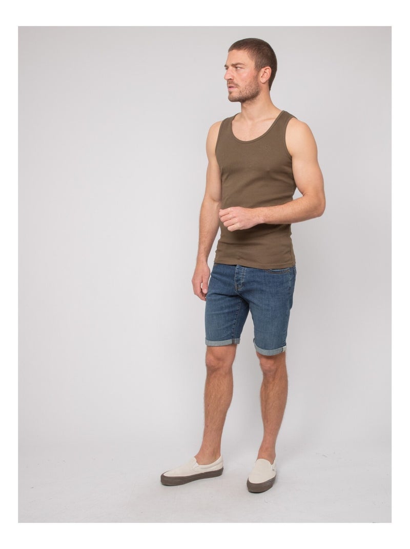 Débardeur pur coton organique WILL III Kaki - Kiabi