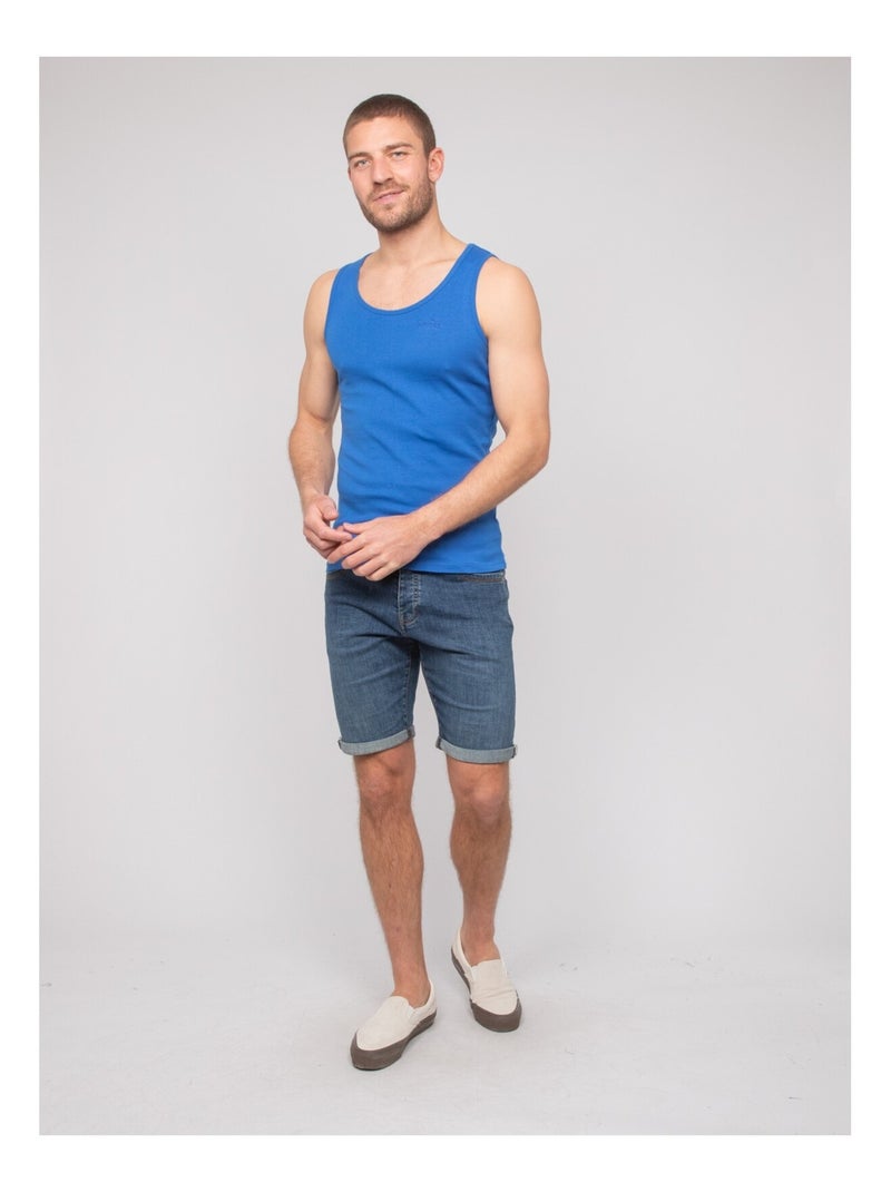 Débardeur pur coton WILL III Bleu roi - Kiabi
