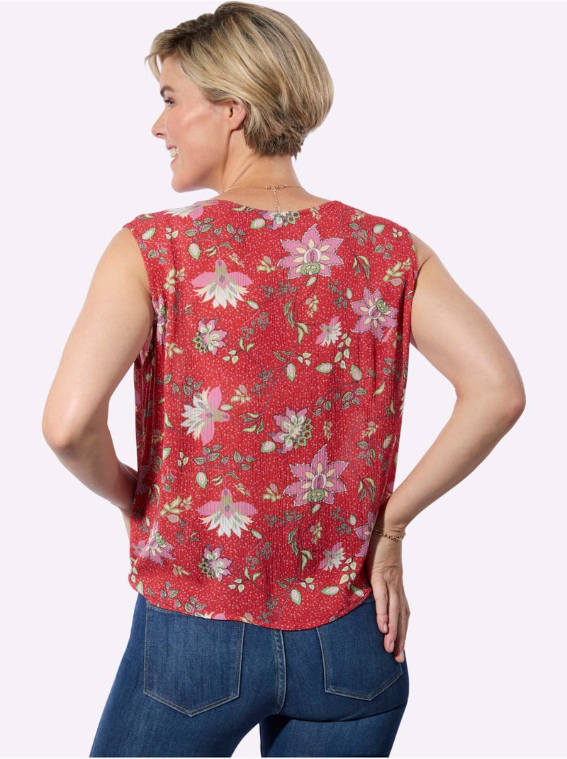 Débardeur Pure Viscose - Taille Standard - Witt Vert/Rouge - Kiabi