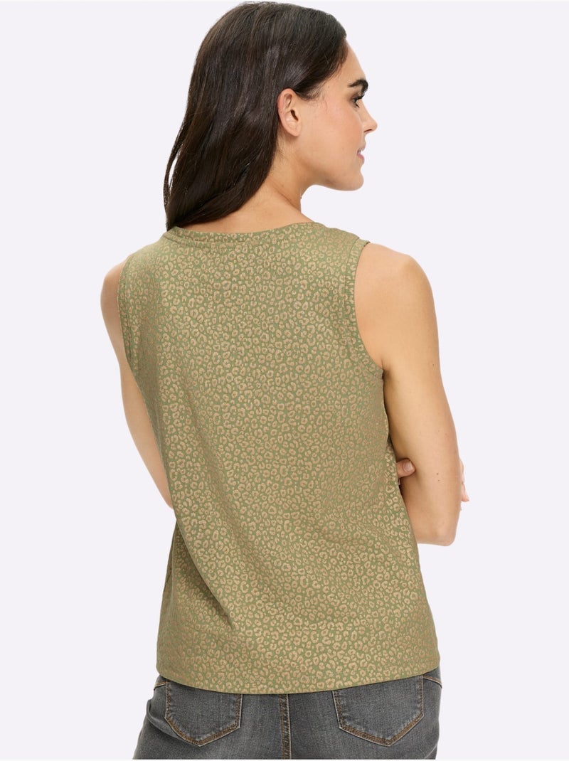 Débardeur Qualité Coton - Taille Standard - Helline Vert - Kiabi