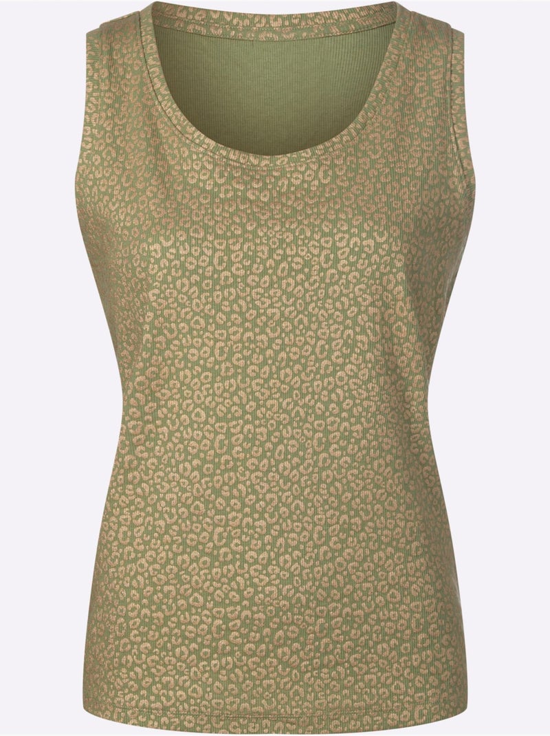 Débardeur Qualité Coton - Taille Standard - Helline Vert - Kiabi