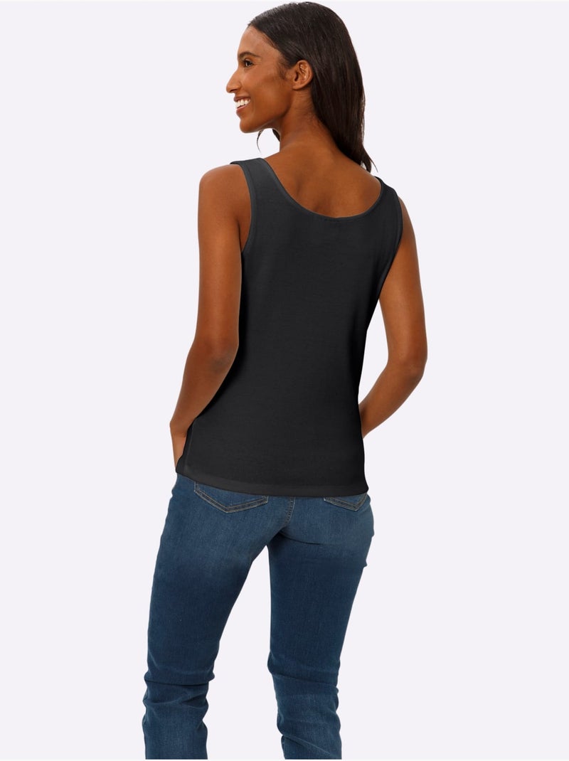 Débardeur Qualité Coton Doux Sur La Peau - Taille Standard - Helline Noir - Kiabi