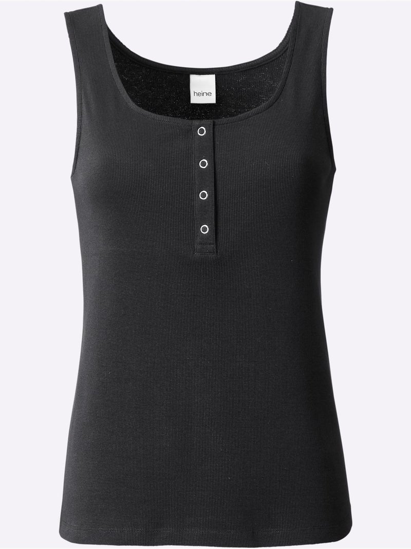 Débardeur Qualité Coton Doux Sur La Peau - Taille Standard - Helline Noir - Kiabi