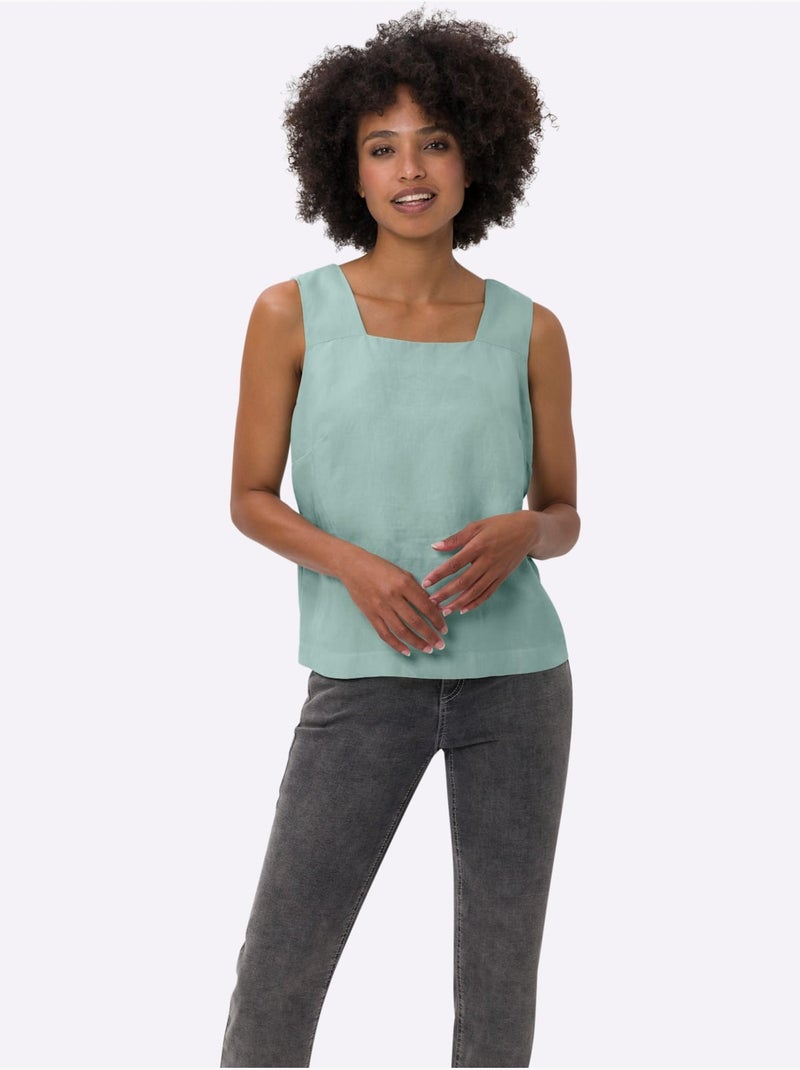 Débardeur Qualité Lyocell Estivale - Taille Standard - Helline Vert - Kiabi