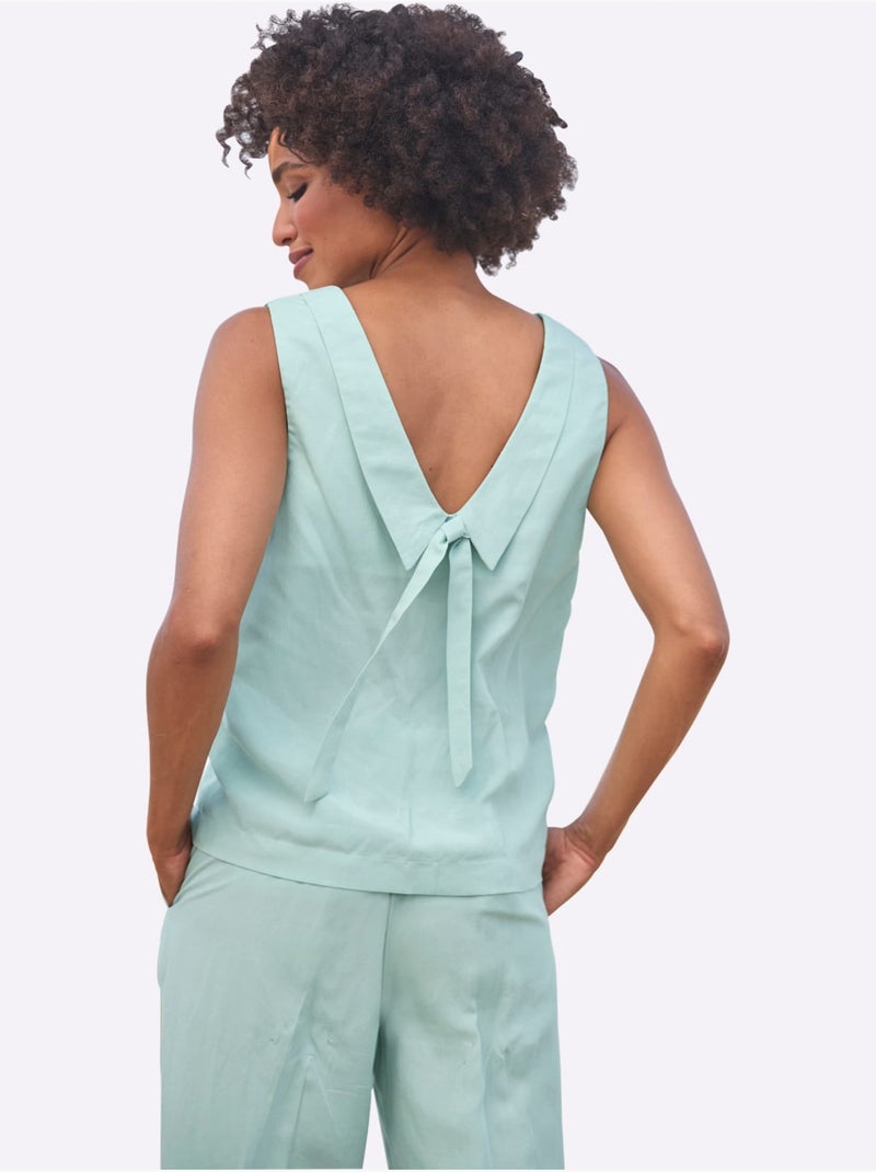 Débardeur Qualité Lyocell Estivale - Taille Standard - Helline Vert - Kiabi