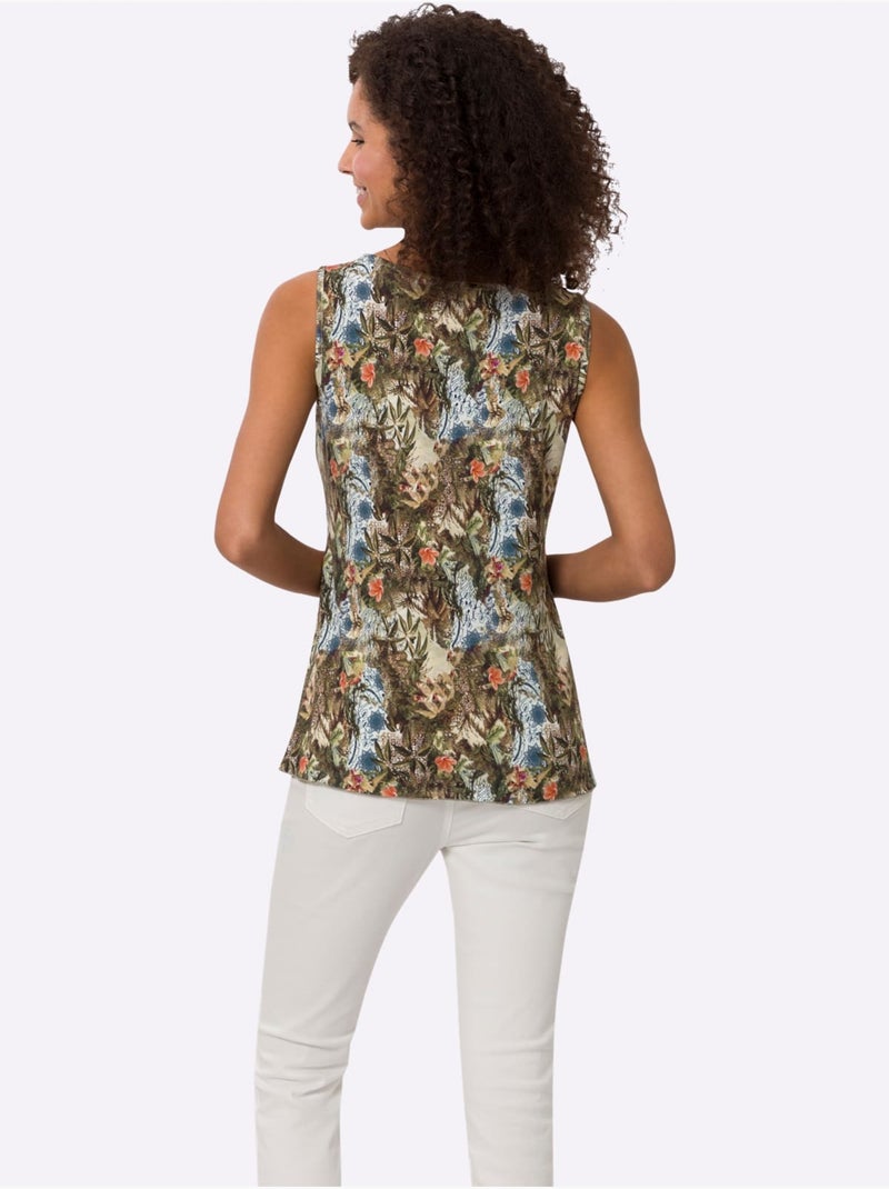 Débardeur Qualité Viscose Douce - Taille Standard - Helline Blanc Vert - Kiabi
