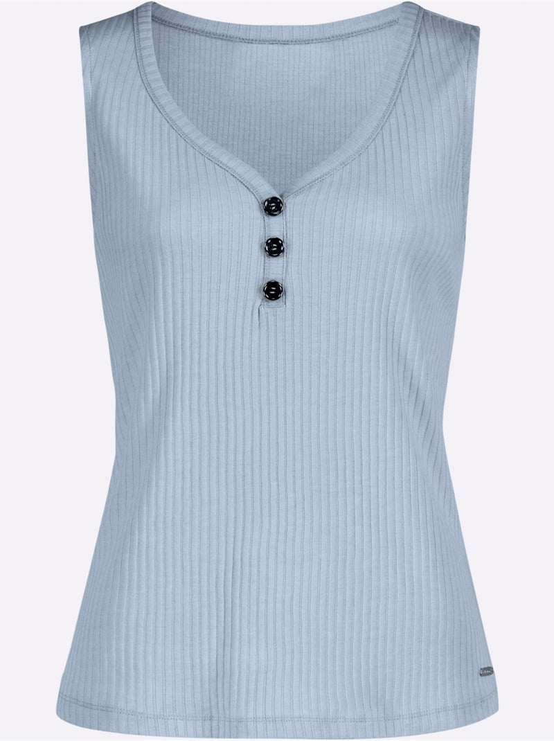 Débardeur Qualité Viscose Extensible Souple - Taille Standard - Witt Bleu clair - Kiabi
