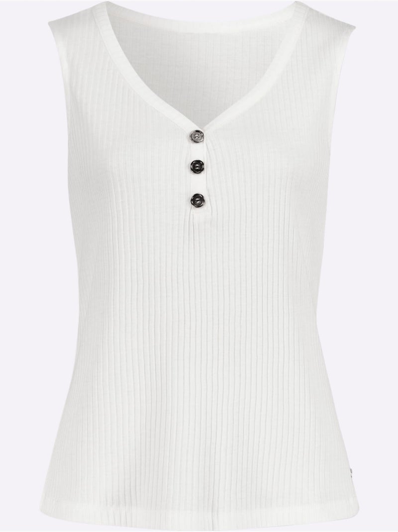 Débardeur Qualité Viscose Extensible Souple - Taille Standard - Witt Ecru - Kiabi