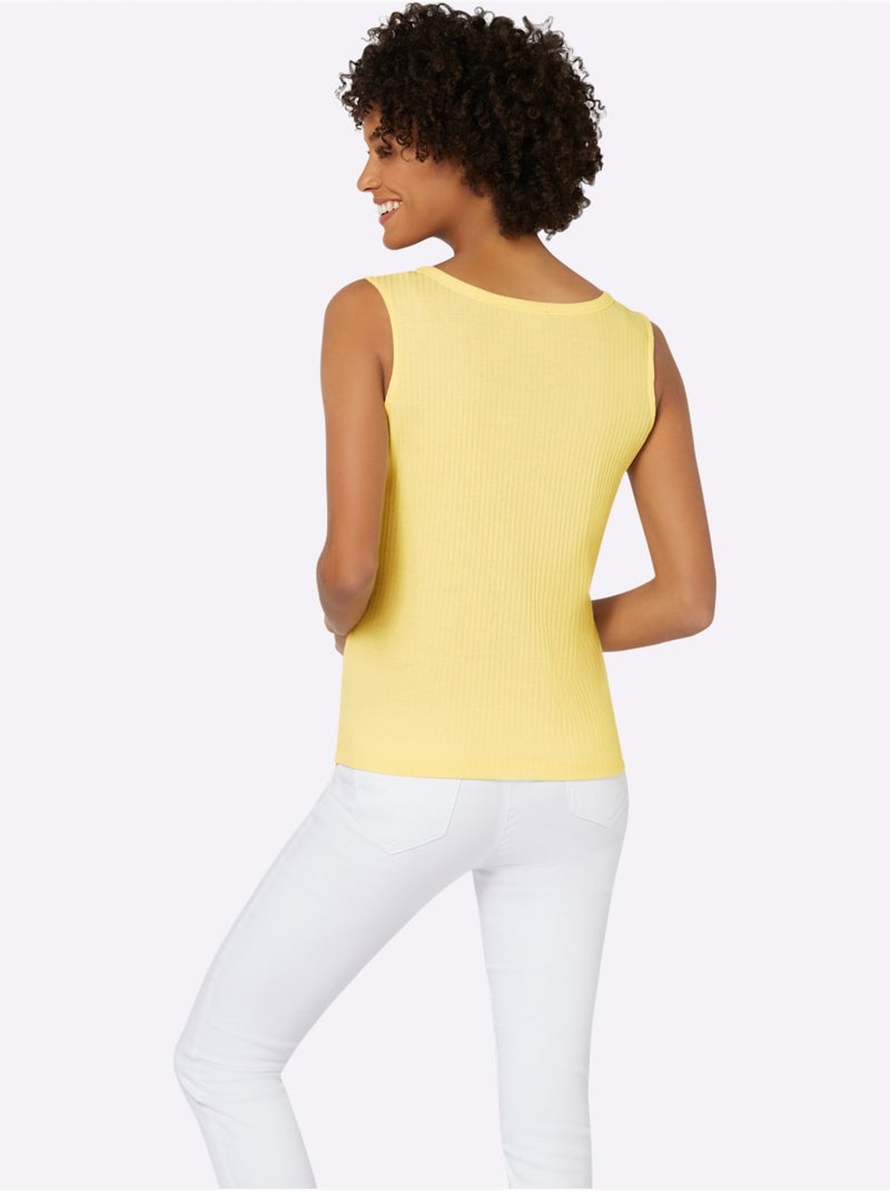 Débardeur Qualité Viscose Extensible Souple - Taille Standard - Witt Jaune citron - Kiabi