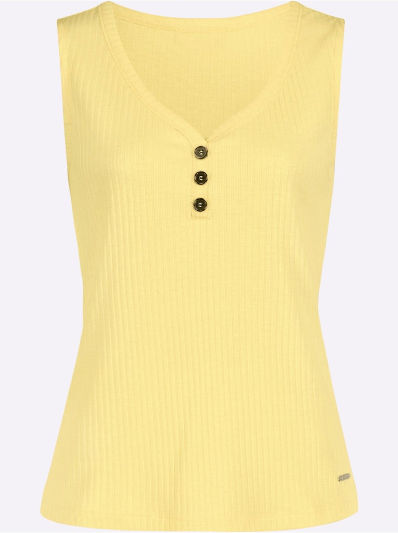 Débardeur Qualité Viscose Extensible Souple - Taille Standard - Witt Jaune citron - Kiabi