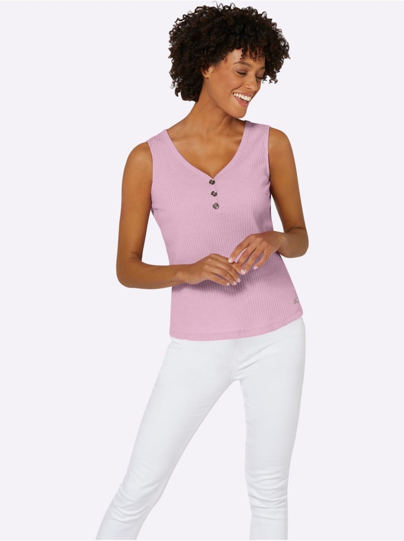 Débardeur Qualité Viscose Extensible Souple - Taille Standard - Witt Rose - Kiabi