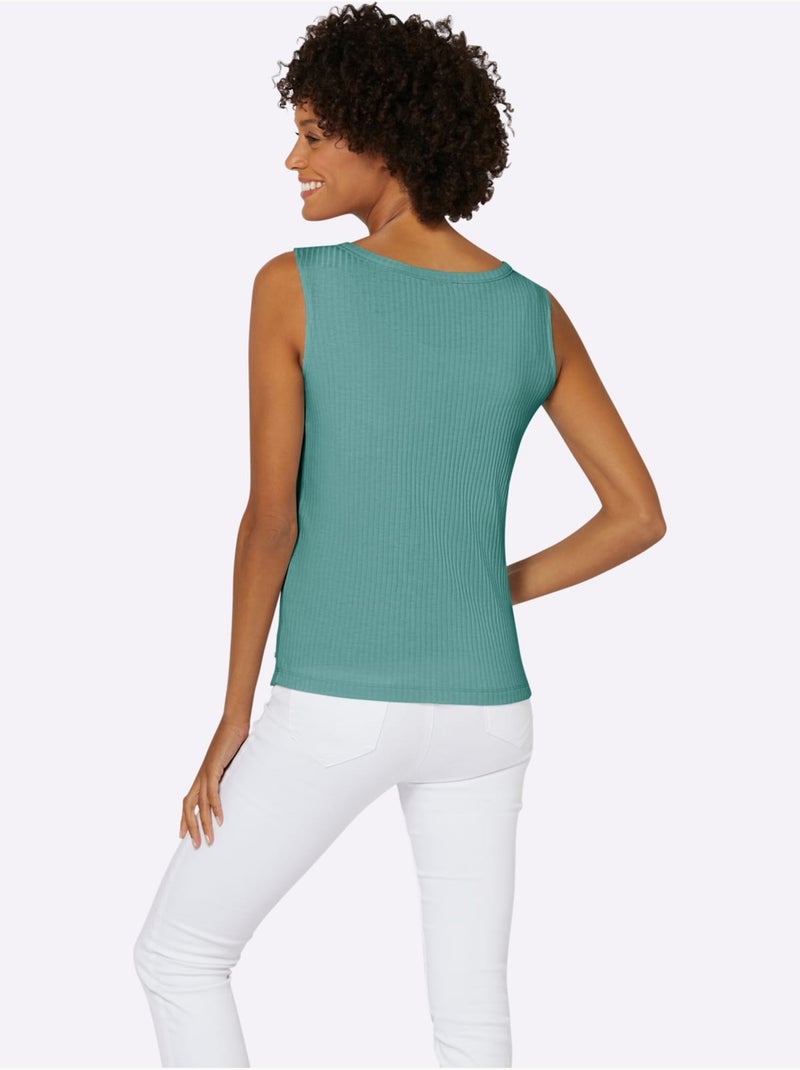 Débardeur Qualité Viscose Extensible Souple - Taille Standard - Witt Vert Sauge - Kiabi