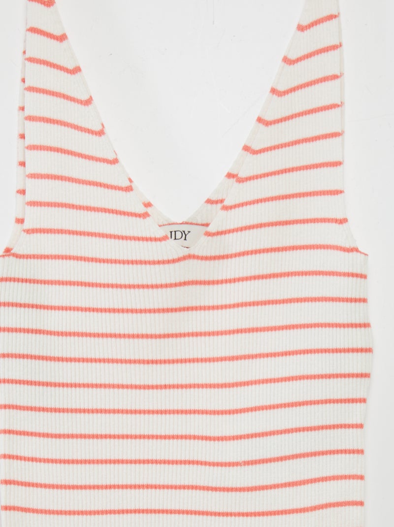 Débardeur rayé 'JDY' Blanc/rose - Kiabi