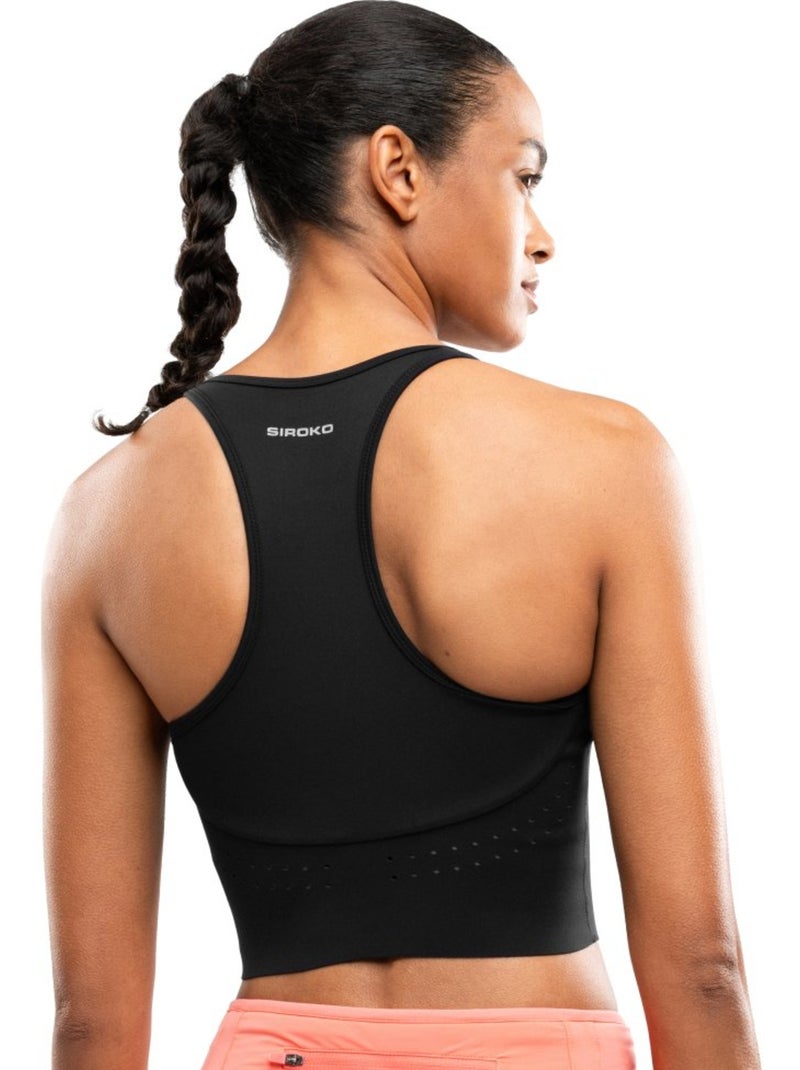 Débardeur running brassière intégrée femme fitness femme namib Noir - Kiabi