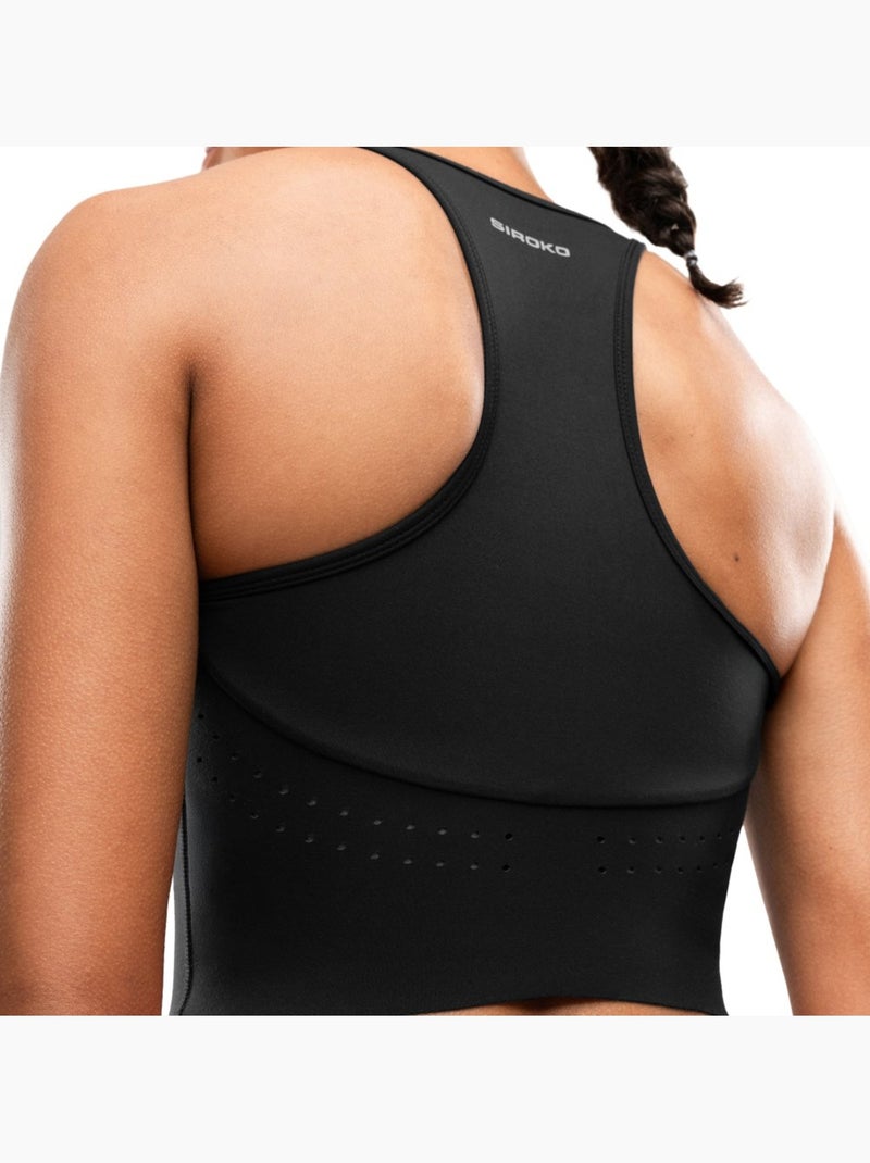 Débardeur running brassière intégrée femme fitness femme namib Noir - Kiabi