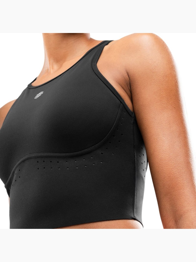 Débardeur running brassière intégrée femme fitness femme namib Noir - Kiabi