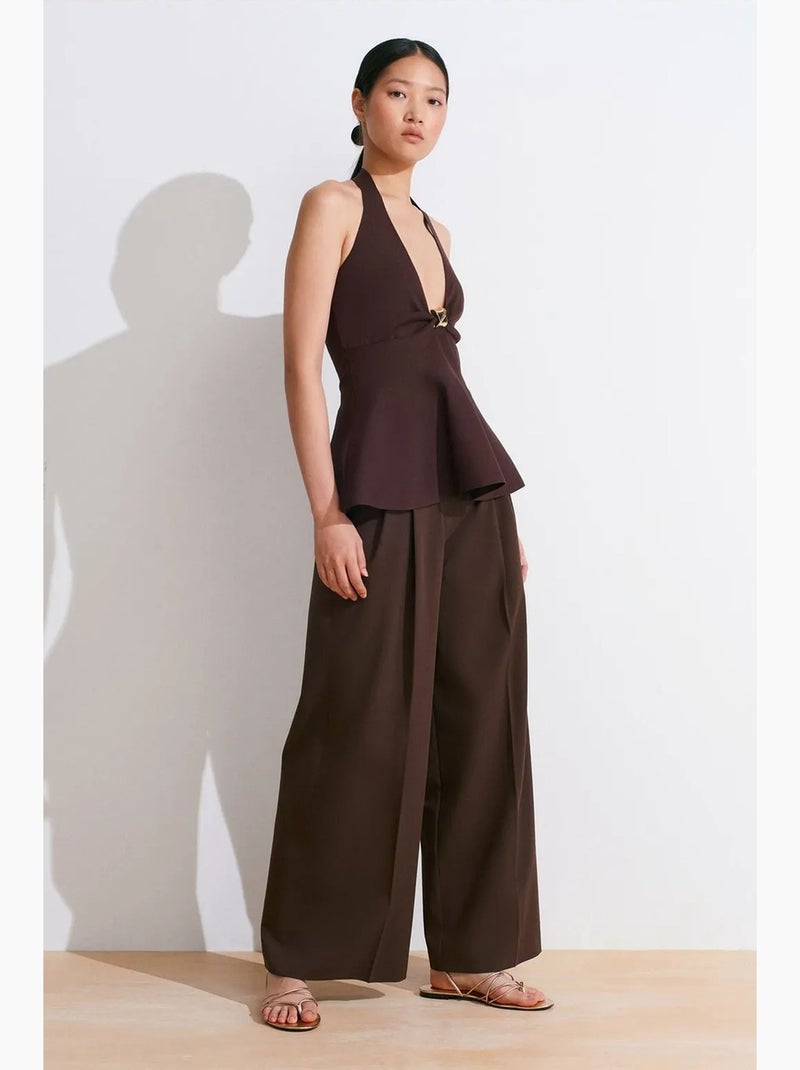 Débardeur sans couture à encolure américaine basque dilvin Marron chocolat - Kiabi