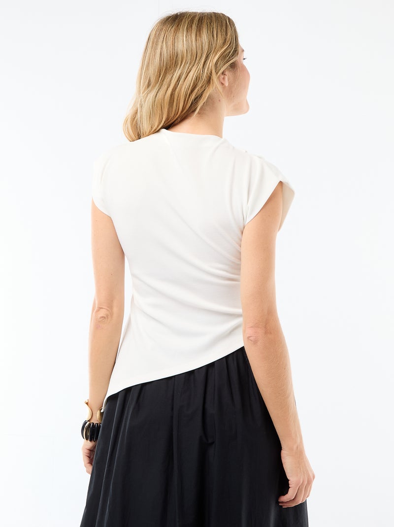 Débardeur sans manches asymétrique Blanc - Kiabi