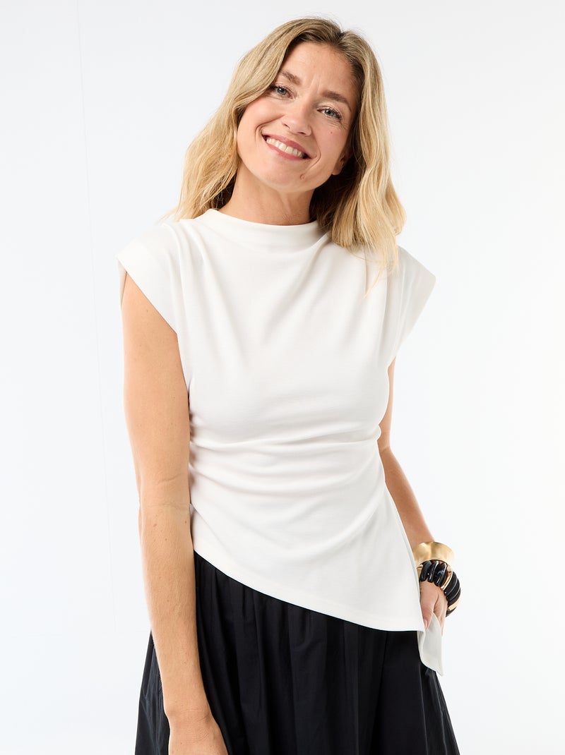 Débardeur sans manches asymétrique Blanc - Kiabi