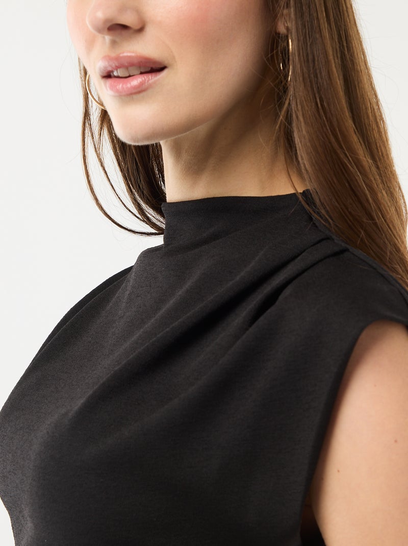 Débardeur sans manches asymétrique Noir - Kiabi