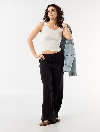 Débardeur sans manches côtelé