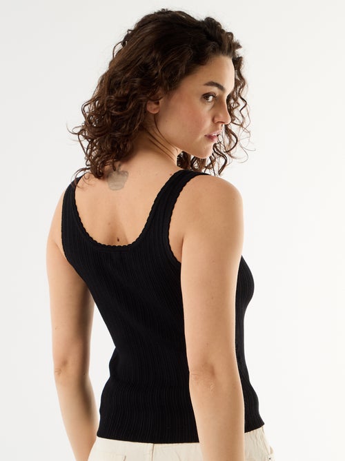 Débardeur sans manches côtelé - Kiabi