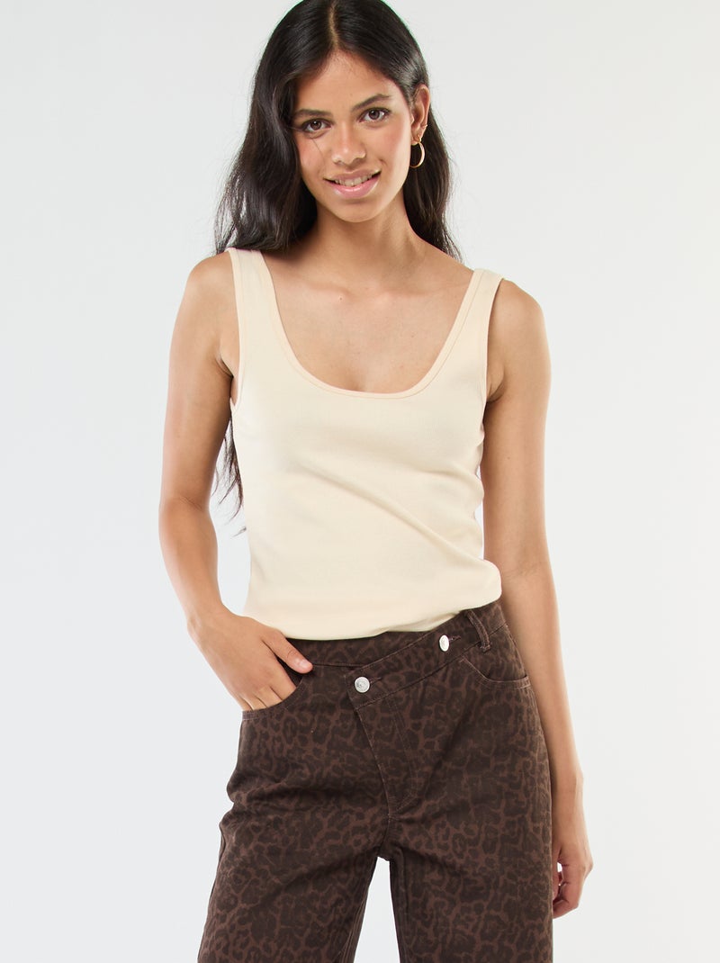 Débardeur sans manches Ecru - Kiabi