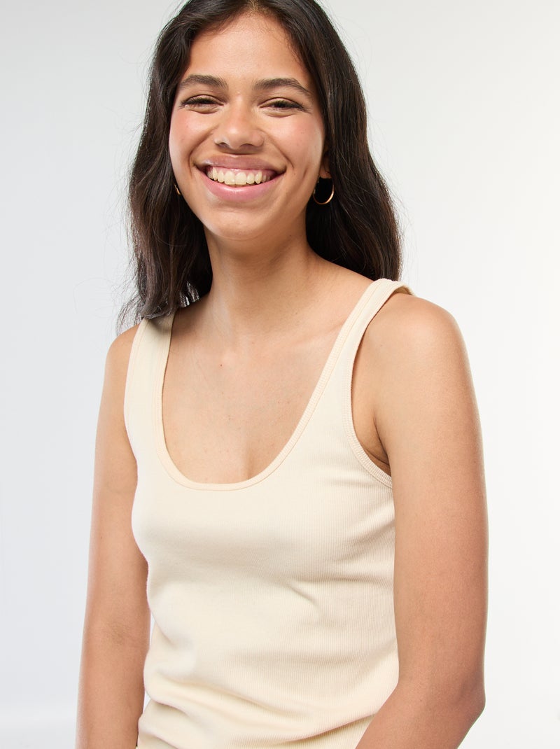 Débardeur sans manches Ecru - Kiabi