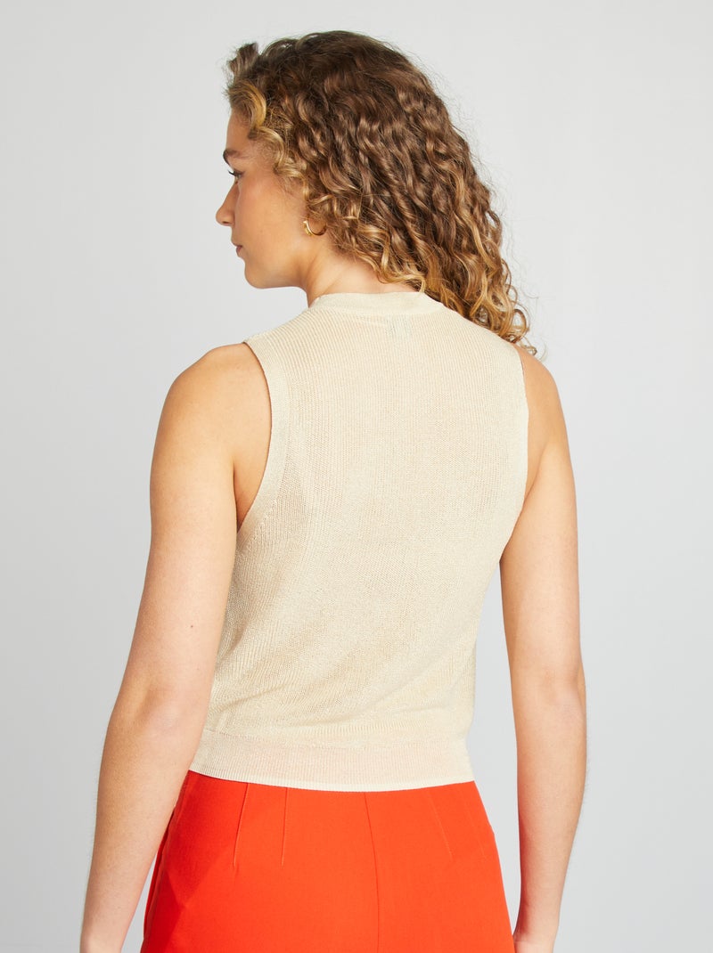 Débardeur sans manches encolure américaine Beige - Kiabi